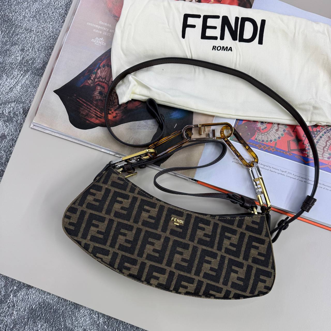 Fendi O'Lock Swing Shoulder Brown UK Reps AAA Quality