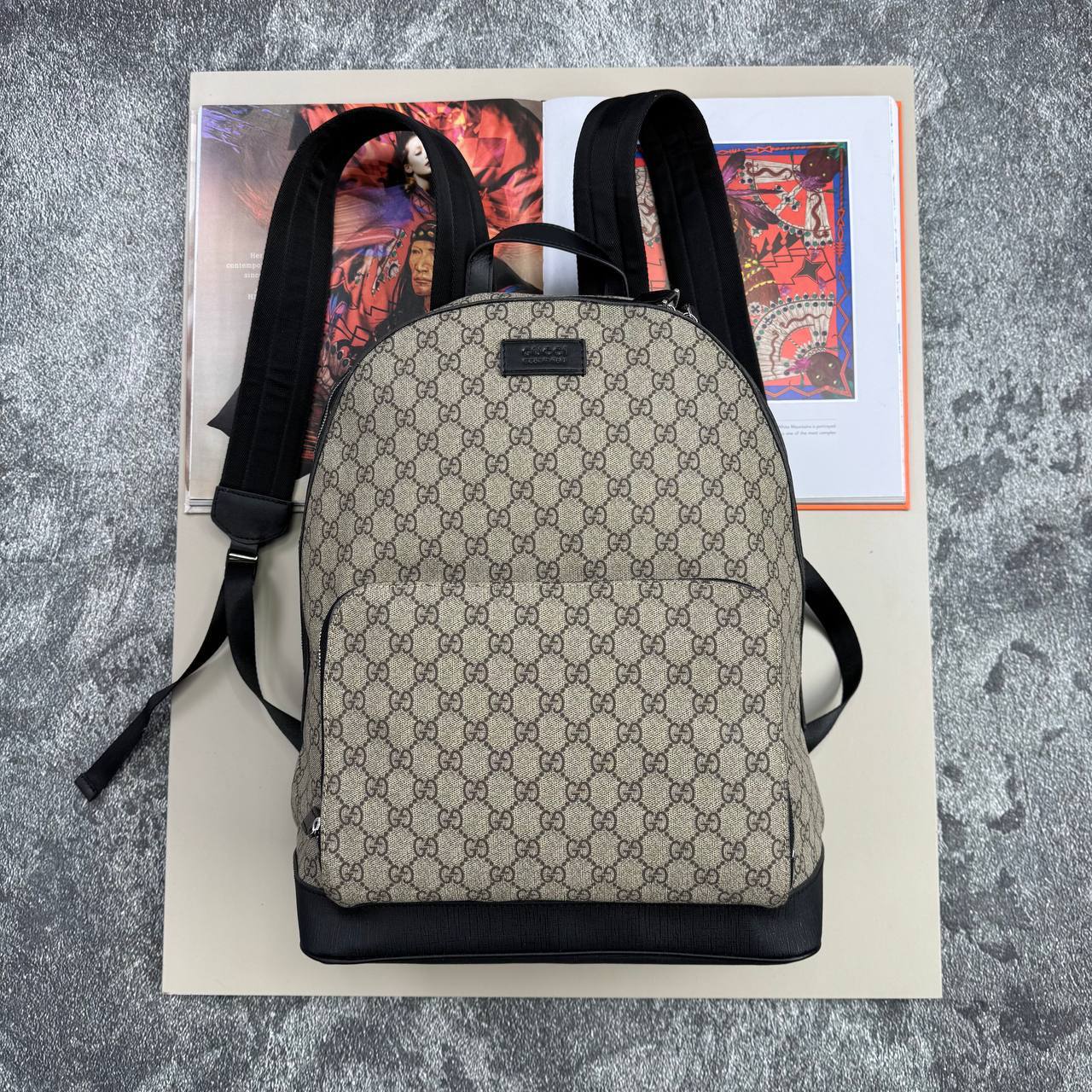 Gucci GG Supreme Monogram Backpack Beige UK Reps AAA Quality