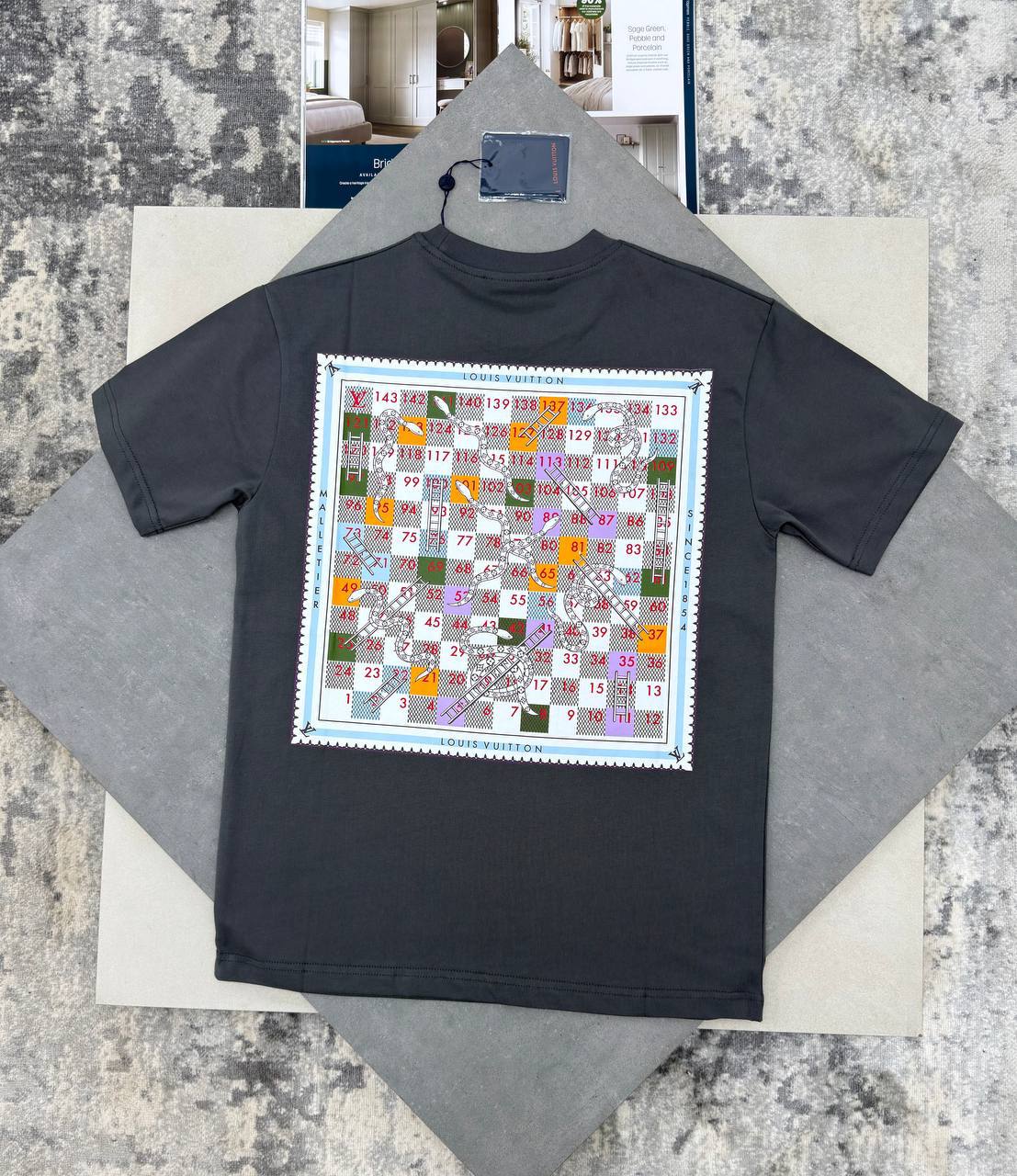 Louis Vuitton Snakes & Ladders Motif in Multiple Colors T-Shirt UK Reps AAA Quality
