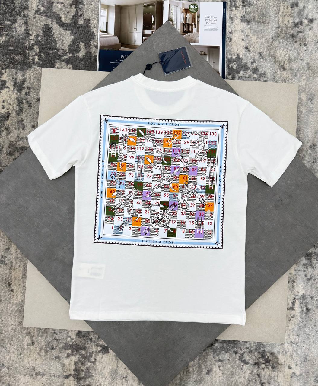 Louis Vuitton Snakes & Ladders Motif in Multiple Colors T-Shirt UK Reps AAA Quality