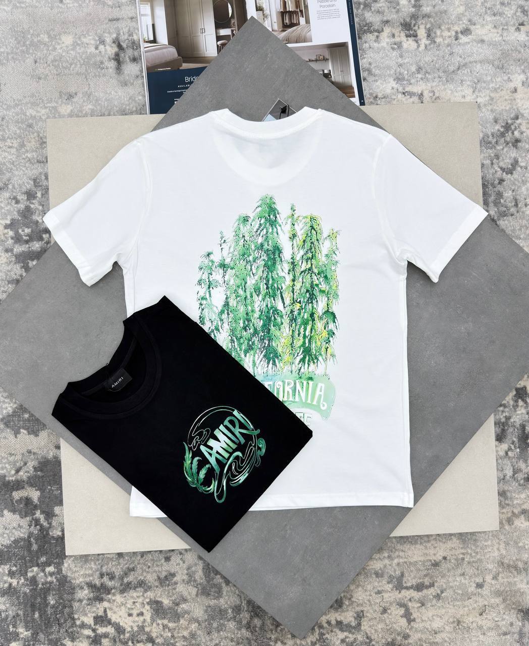 Amiri California High Life T-Shirts Mens in 2 Colors UK Reps AAA Quality