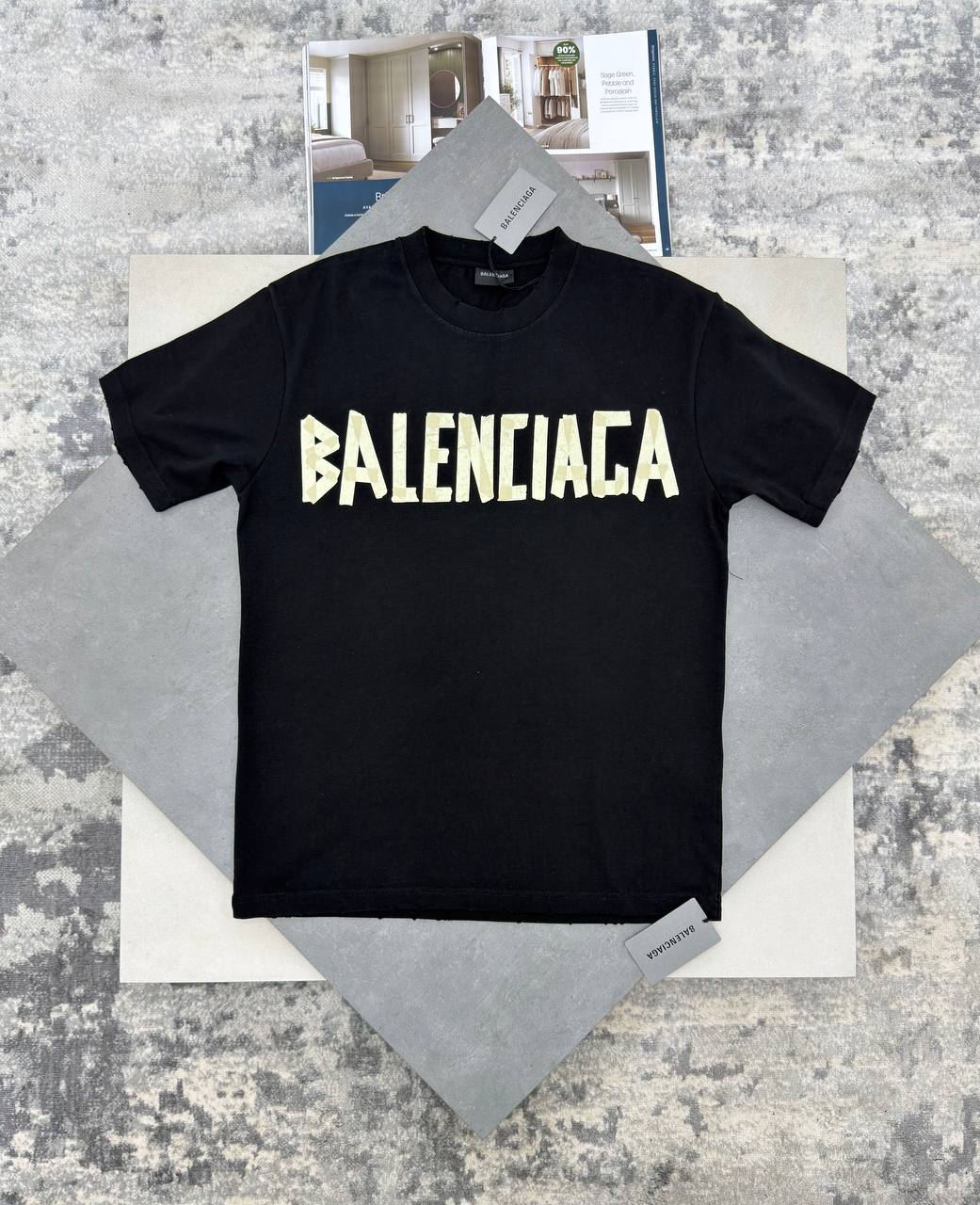 Balenciaga Tape Type Logo T-Shirts in 2 Colors Mens UK Reps AAA Quality