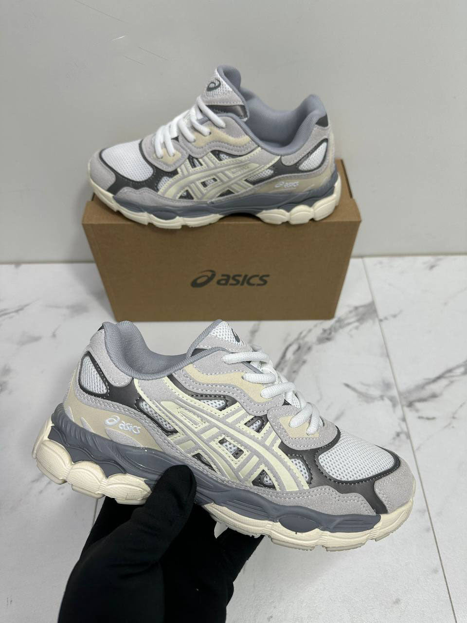 Asics Gel-Nyc Oyster Grey Womens Trainers UK Reps AAA Quality