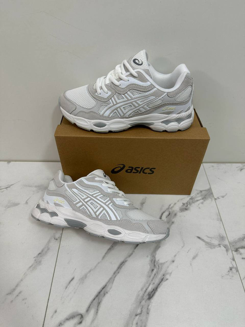 Asics Gel-Nyc White/Oyster Grey Womens Trainers UK Reps AAA Quality