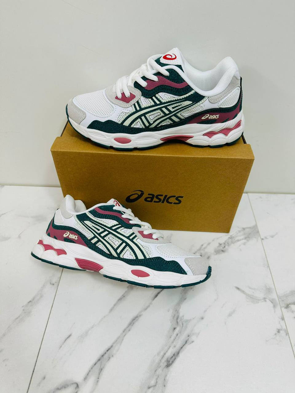 Asics Gel-Nyc White/Teal Womens Trainers UK Reps AAA Quality