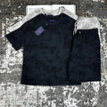 Louis Vuitton Summer New Men's Outdoor Leisure 3D Printed Round Neck T-Shirts & Shorts Set Mens UK Reps AAA Quality