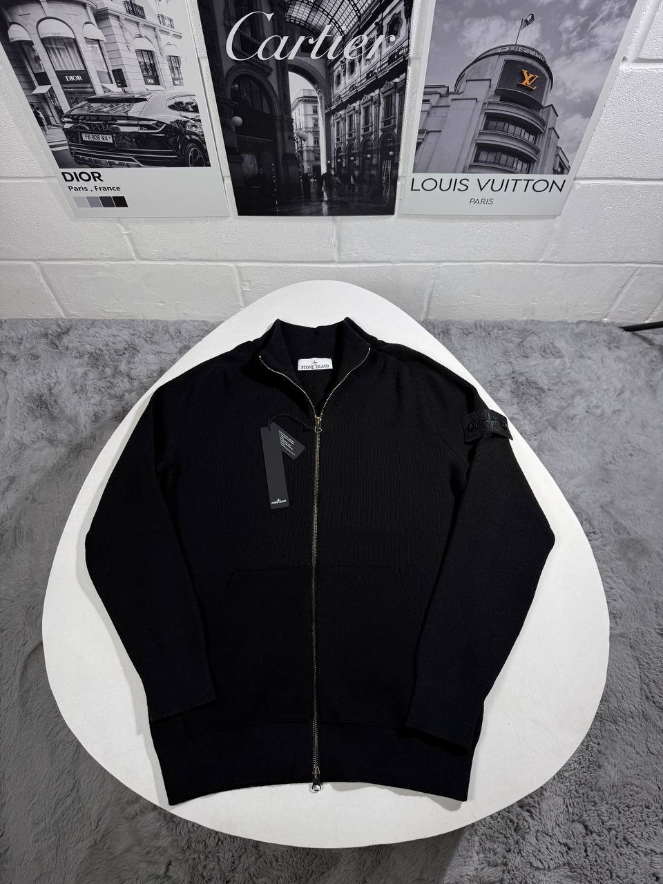 Stone Island Compass-badge Zip-Up Cardigan Jumpers Mens in Multiple Colors Best Sale UK Reps AAA Quality