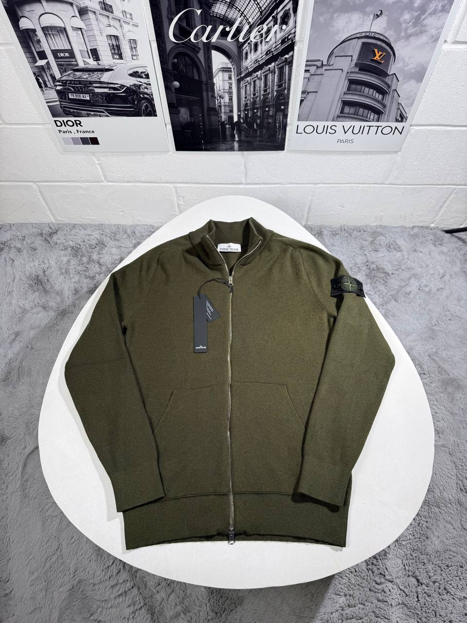 Stone Island Compass-badge Zip-Up Cardigan Jumpers Mens in Multiple Colors Best Sale UK Reps AAA Quality