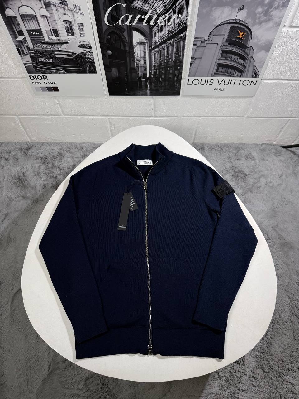 Stone Island Compass-badge Zip-Up Cardigan Jumpers Mens in Multiple Colors Best Sale UK Reps AAA Quality