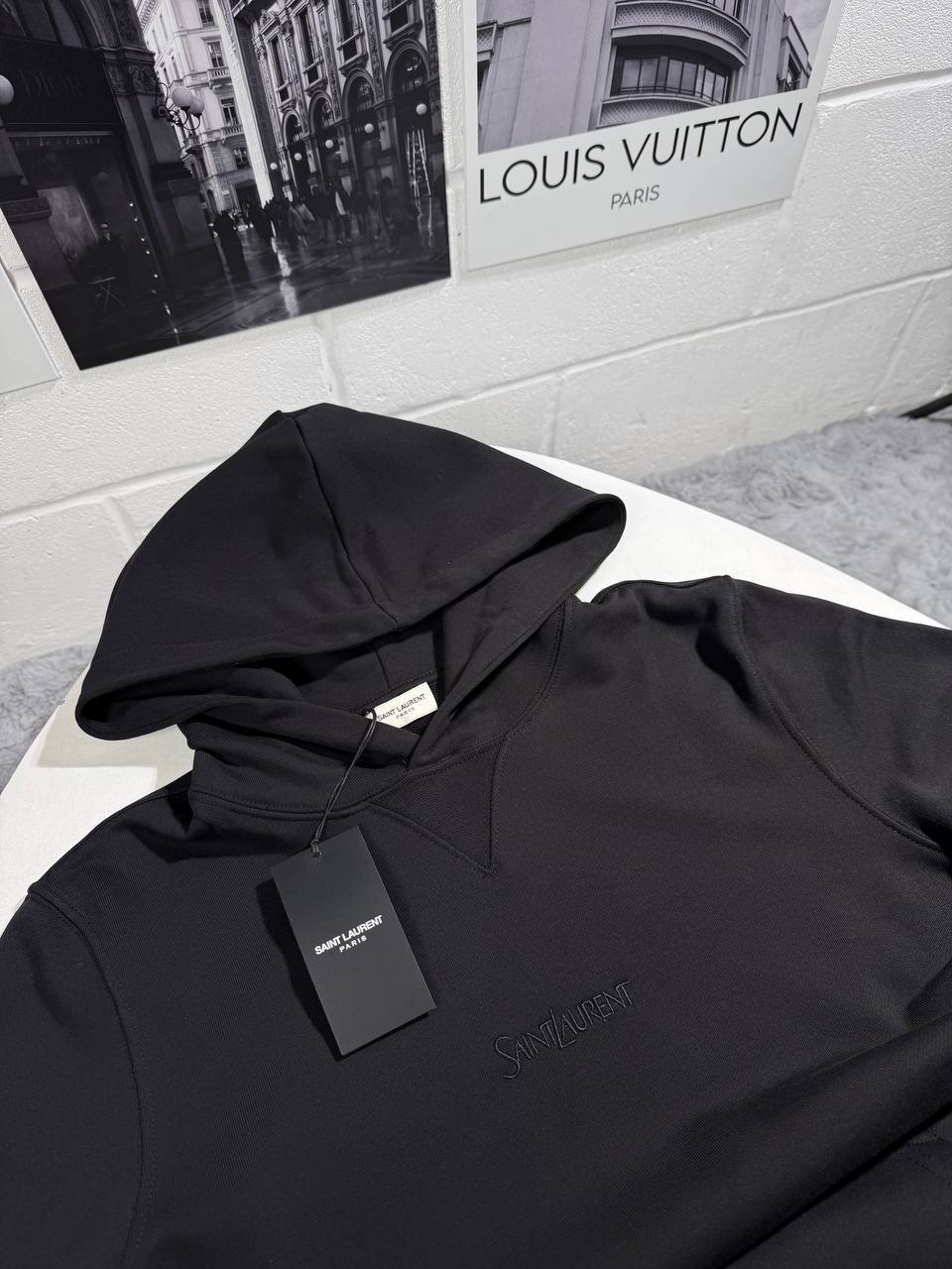 Saint Laurent YSL Wordmark Hoodie Mens in 2 Colors Best Sale UK Reps AAA Quality