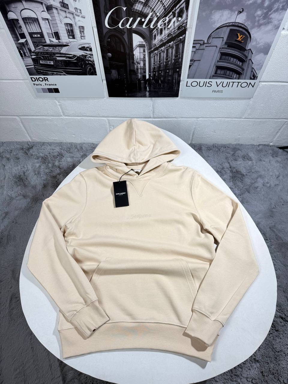 Saint Laurent YSL Wordmark Hoodie Mens in 2 Colors Best Sale UK Reps AAA Quality