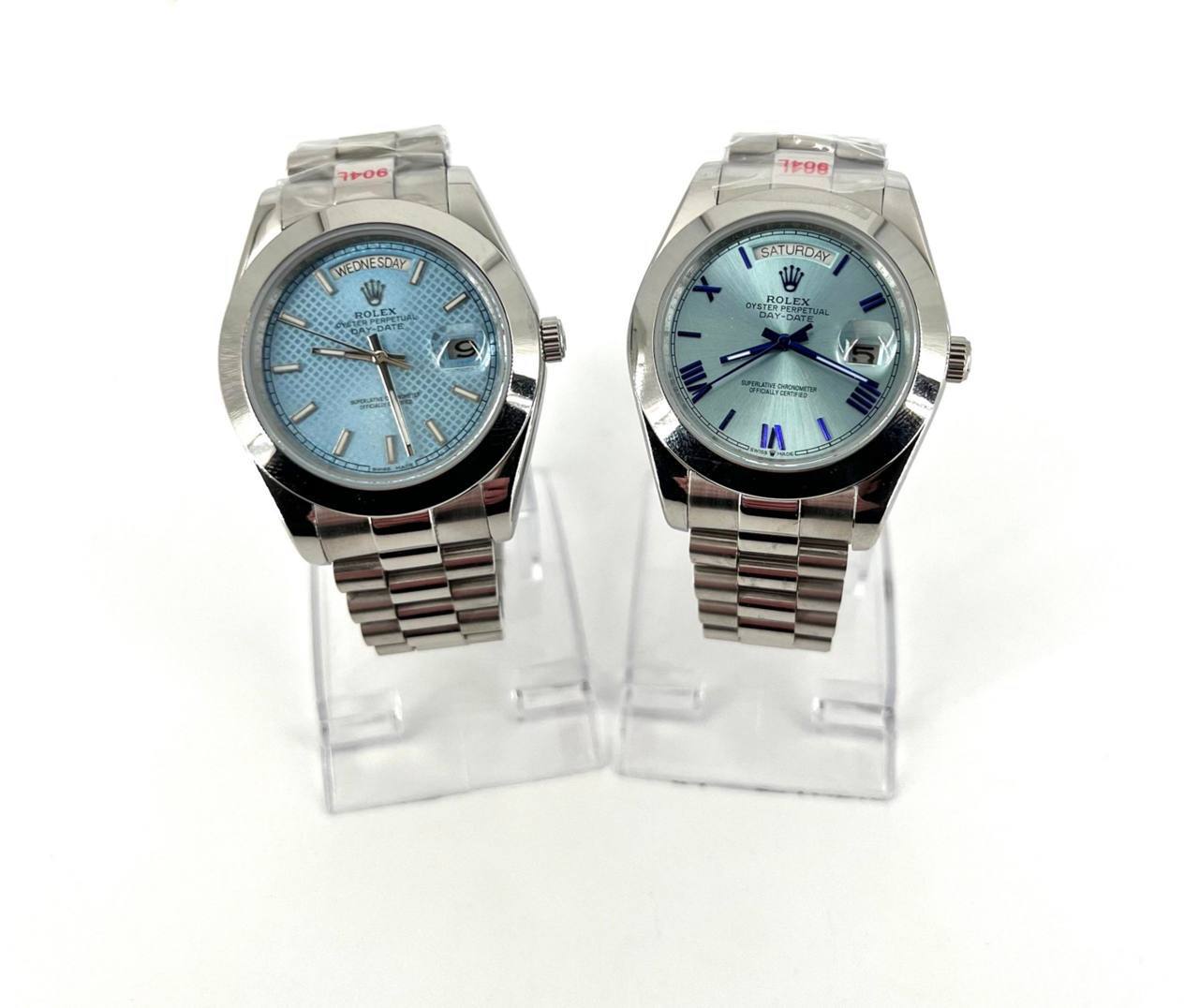 Rolex Day-Date Platinum Ice Blue Dial with Silver Bracelet & 2 Different Dials Mens Watches Best Sale UK Reps AAA Quality