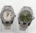 Rolex Day-Date Roman Dial Fluted Bezel with Silver Bracelet & Multiple Dial Colors Mens Watches Best Sale UK Reps AAA Quality
