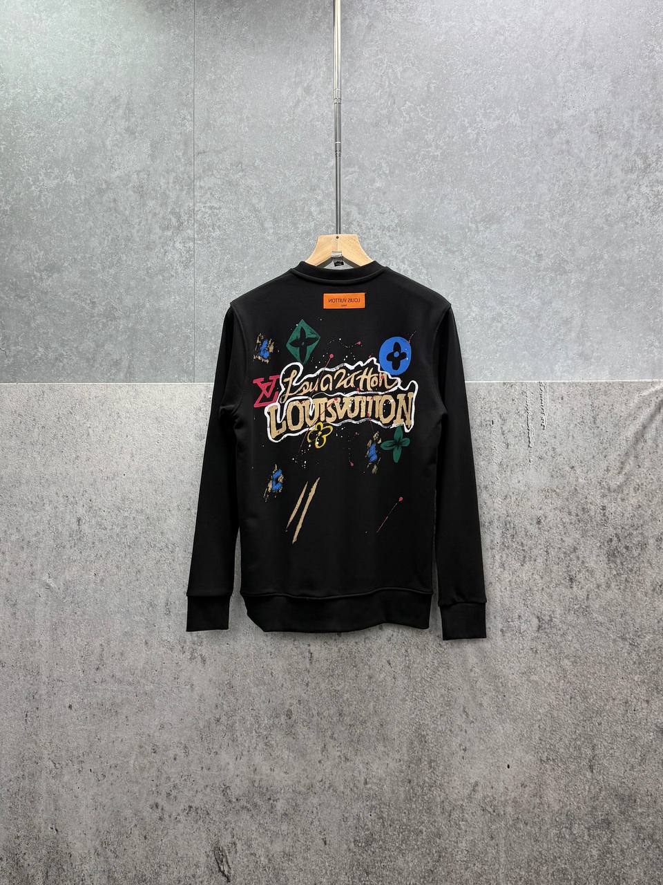 Louis Vuitton Splash Pattern Heavy Cotton Crewneck Jumpers in 2 Colors UK Reps AAA Quality