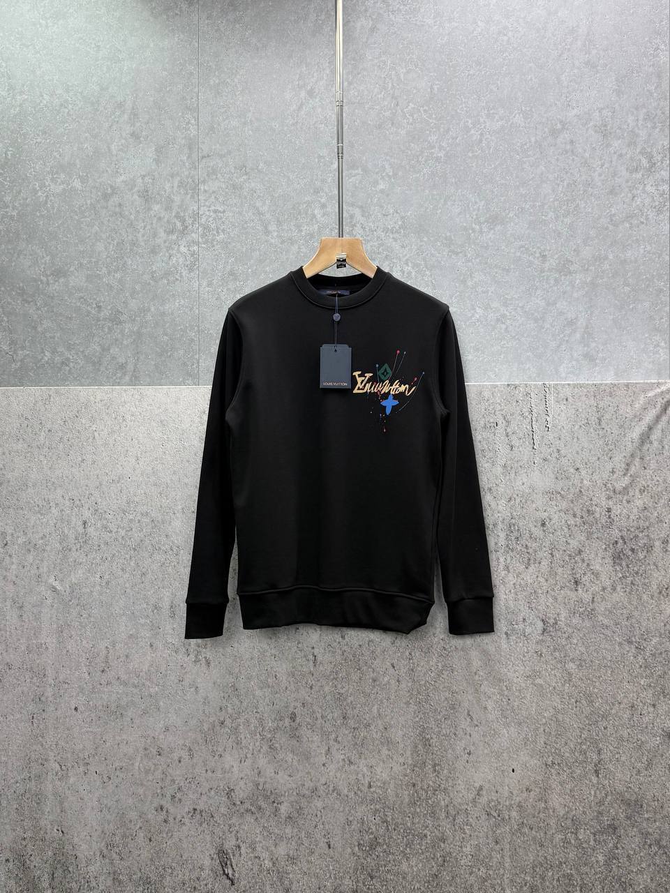 Louis Vuitton Splash Pattern Heavy Cotton Crewneck Jumpers in 2 Colors UK Reps AAA Quality