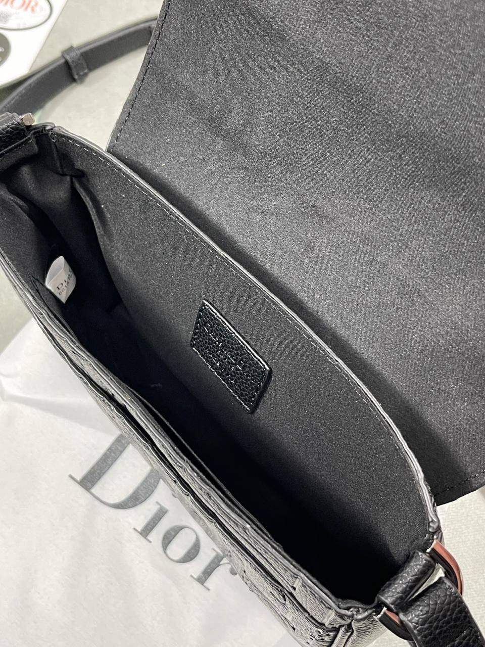 Christian Dior with Flap Black Dior Gravity Leather Messenger Mini Shoulder Mens Bag in Black Best Sale UK Reps AAA Quality