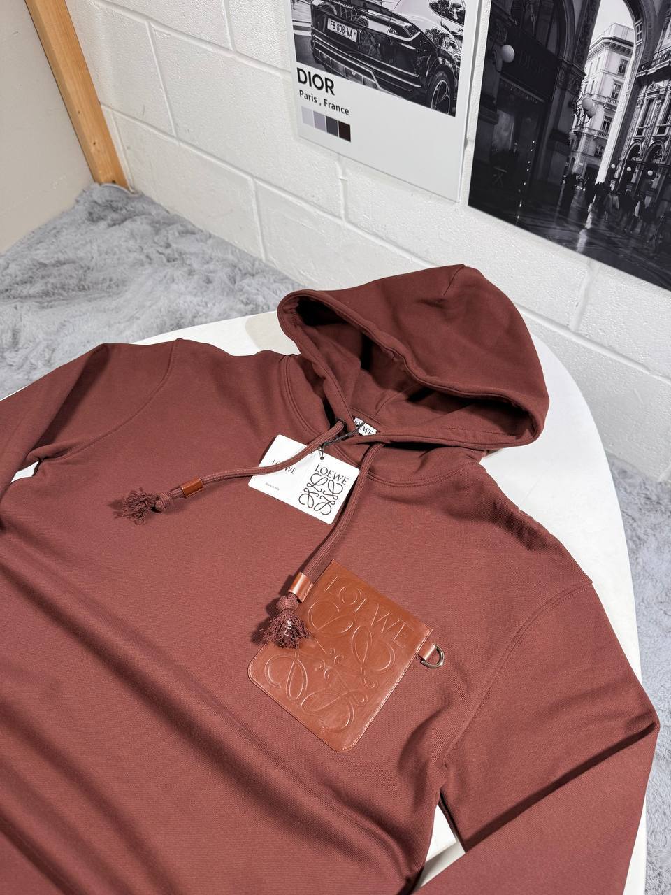 Loewe Anagram Patch Pocket Mens Hoodie in 2 Colors Best Sale UK Reps AAA Quality