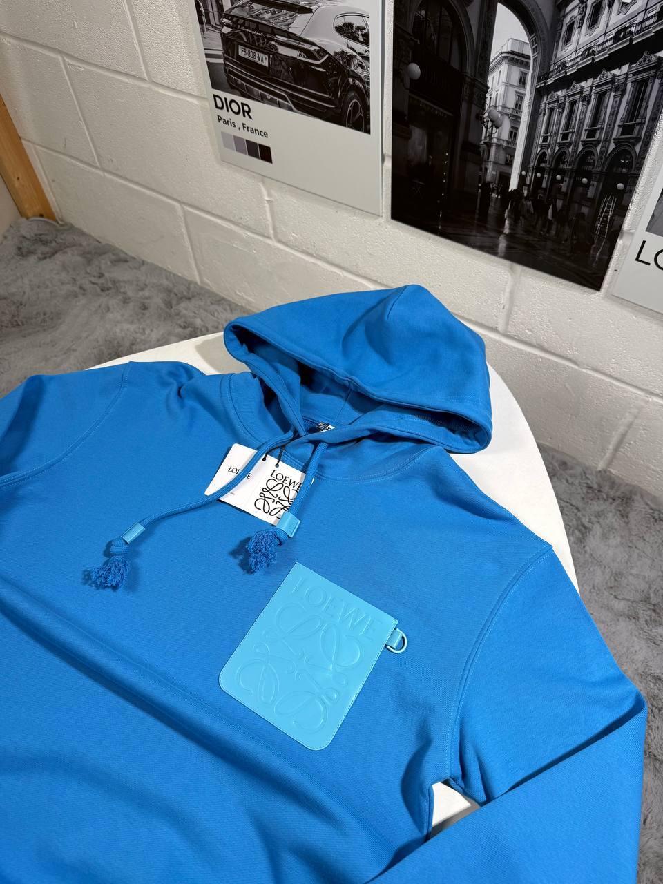 Loewe Anagram Patch Pocket Mens Hoodie in 2 Colors Best Sale UK Reps AAA Quality