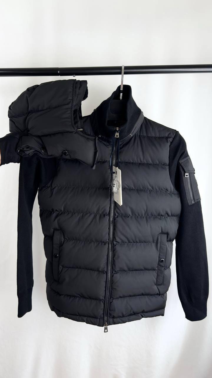 Moncler Barbustel Hooded Short Down Detachable Hood Jacket Mens in Black Color Best Sale UK Reps AAA Quality
