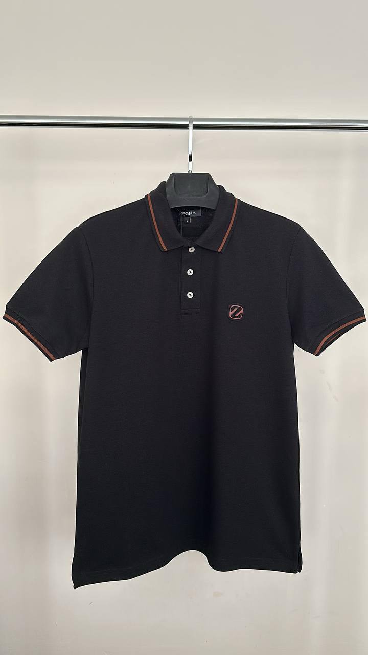 Zegna Logo Embroidered Short Sleeve Mens Polo Shirts in 2 Colors Best Sale UK Reps AAA Quality
