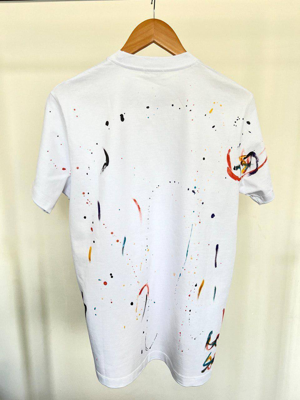 Christian Dior Splash Ink Logo Letter Embroidery Cotton T-Shirts Mens in 2 Colors Best Sale UK Reps AAA Quality
