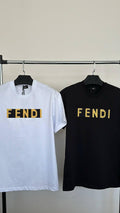 Fendi Logo Print Relaxed Fit Crew Neck T-Shirt Mens in 2 Colors Best Sale UK Reps AAA Quality