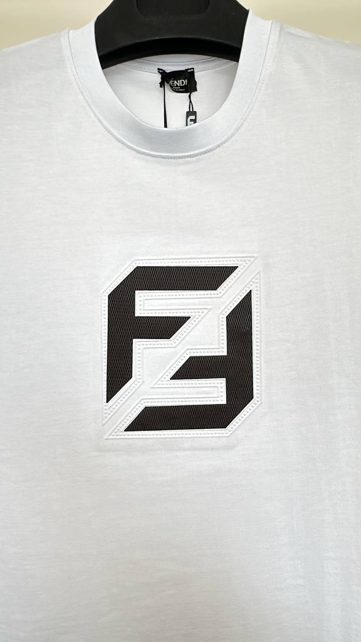 Fendi FF Logo Print Relaxed Fit Crew Neck T-Shirt Mens in 2 Colors Best Sale UK Reps AAA Quality