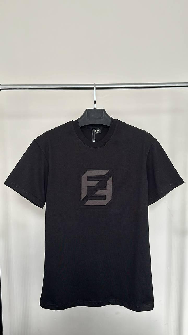 Fendi FF Logo Print Relaxed Fit Crew Neck T-Shirt Mens in 2 Colors Best Sale UK Reps AAA Quality