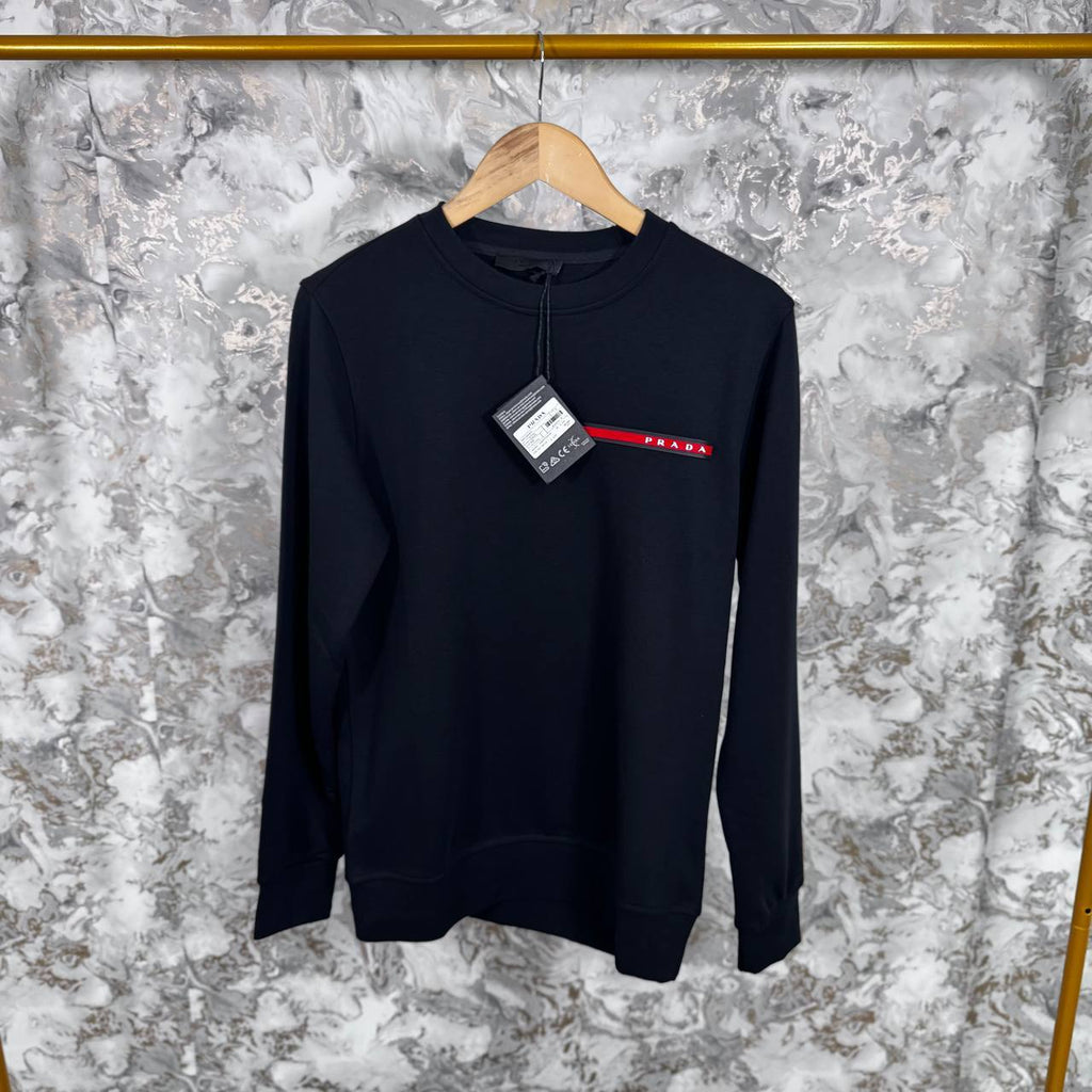 Prada Double Technical Knit Logo Red Label Mens Jumpers in Multiple Colors Best Sale UK Reps AAA Quality