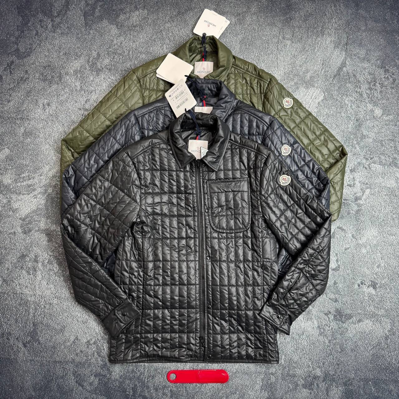 Moncler Lasne Vertical-Quilted Padded Biker Jacket Mens in Multiple Colors Best Sale UK Reps AAA Quality