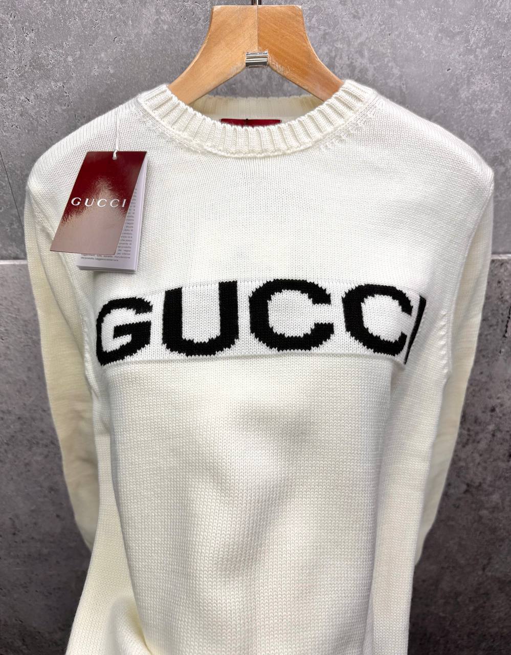 Gucci Round Neck Knitted Logo Wool Sweatshirt Mens in 2 Colors Best Sale UK Reps AAA Quality