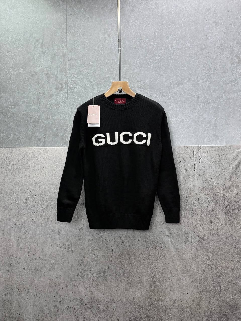 Gucci Round Neck Knitted Logo Wool Sweatshirt Mens in 2 Colors Best Sale UK Reps AAA Quality