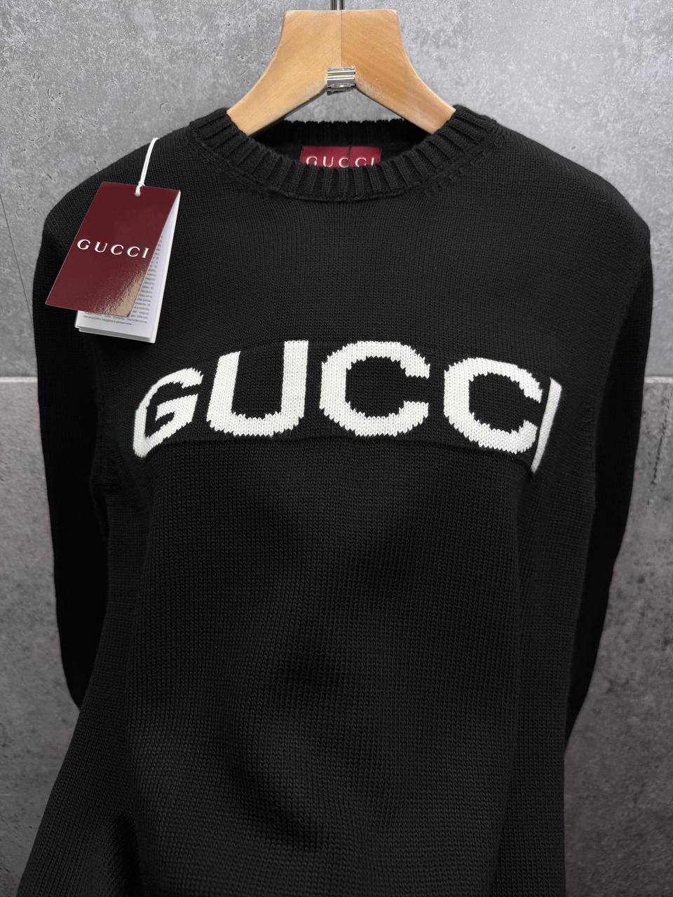 Gucci Round Neck Knitted Logo Wool Sweatshirt Mens in 2 Colors Best Sale UK Reps AAA Quality