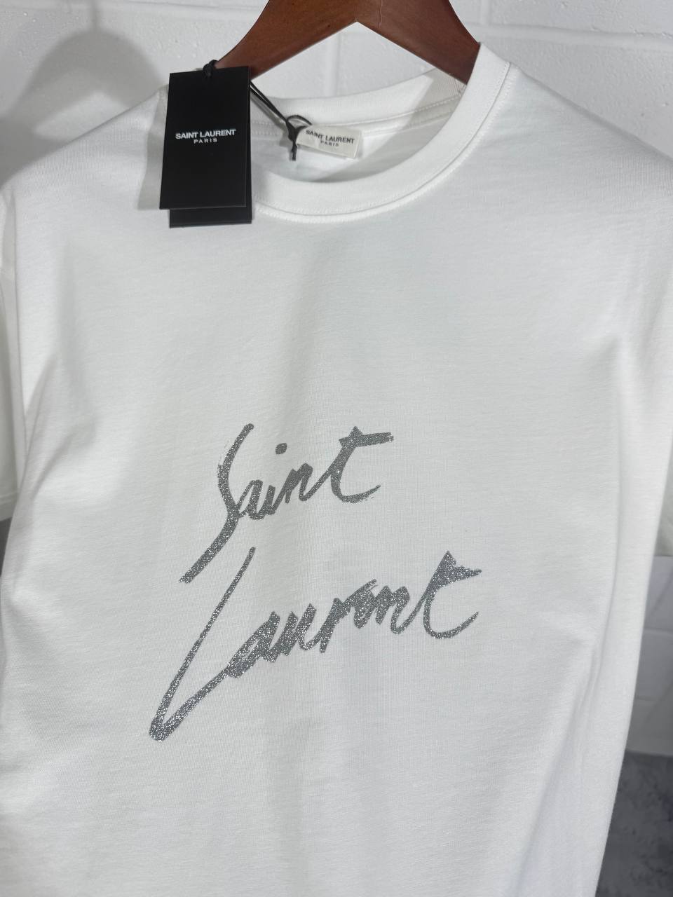 Saint Laurent YSL Signature Logo-Print Cotton Mens T-Shirts in Multiple Colors UK Reps AAA Quality