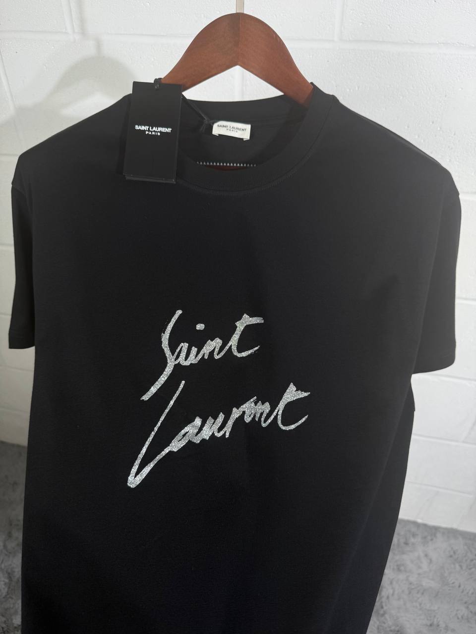Saint Laurent YSL Signature Logo-Print Cotton Mens T-Shirts in Multiple Colors UK Reps AAA Quality
