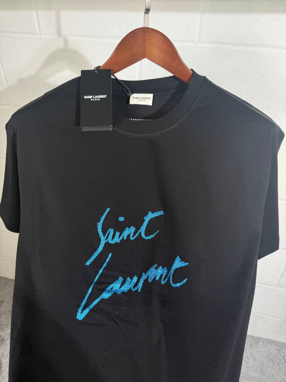 Saint Laurent YSL Signature Logo-Print Cotton Mens T-Shirts in Multiple Colors UK Reps AAA Quality