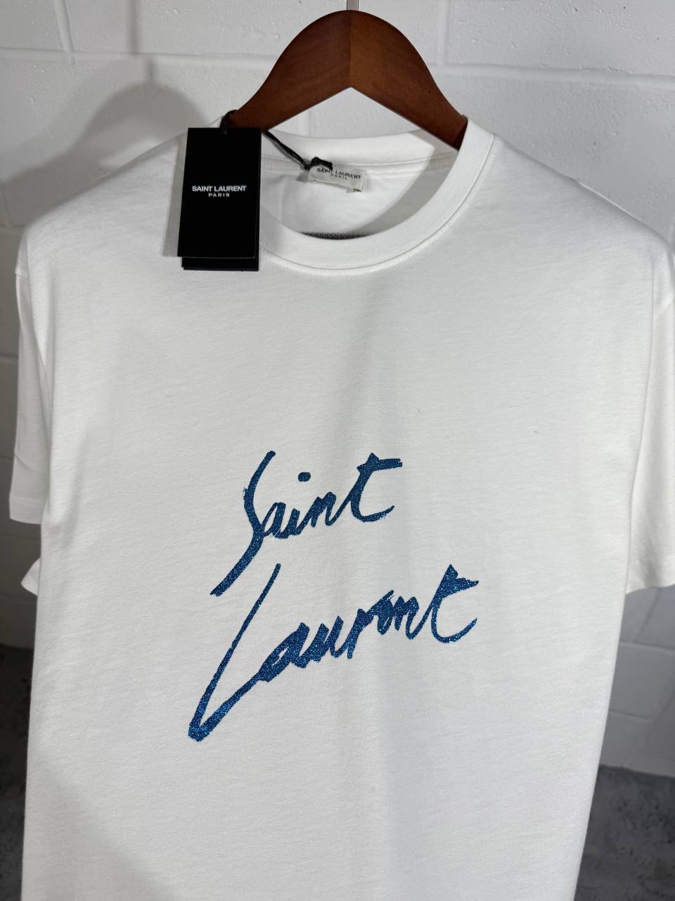 Saint Laurent YSL Signature Logo-Print Cotton Mens T-Shirts in Multiple Colors UK Reps AAA Quality
