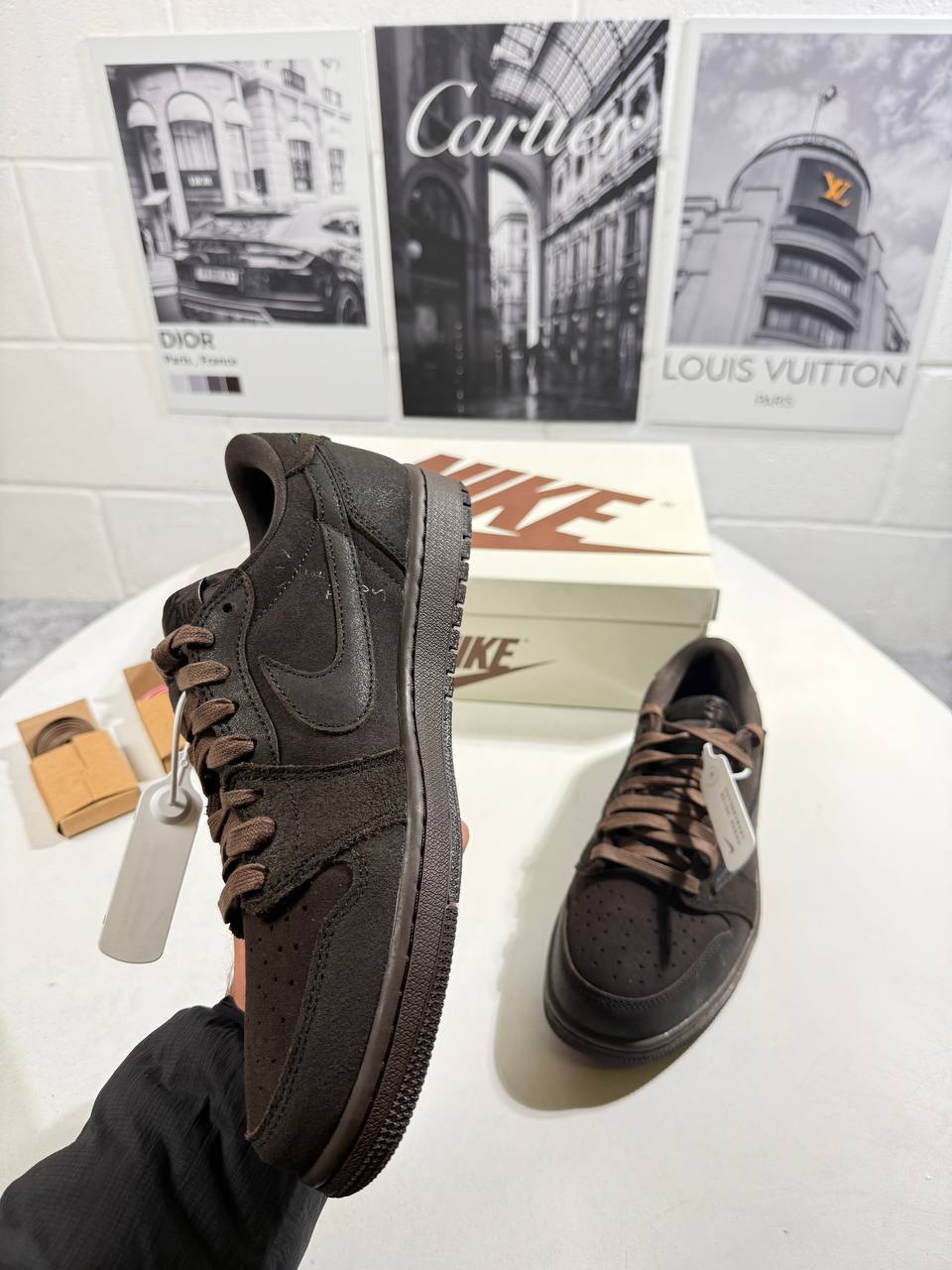 Nike Air Jordan 1 Low x Travis Scott Velvet Brown Mens Trainers Best Sale UK Reps AAA Quality