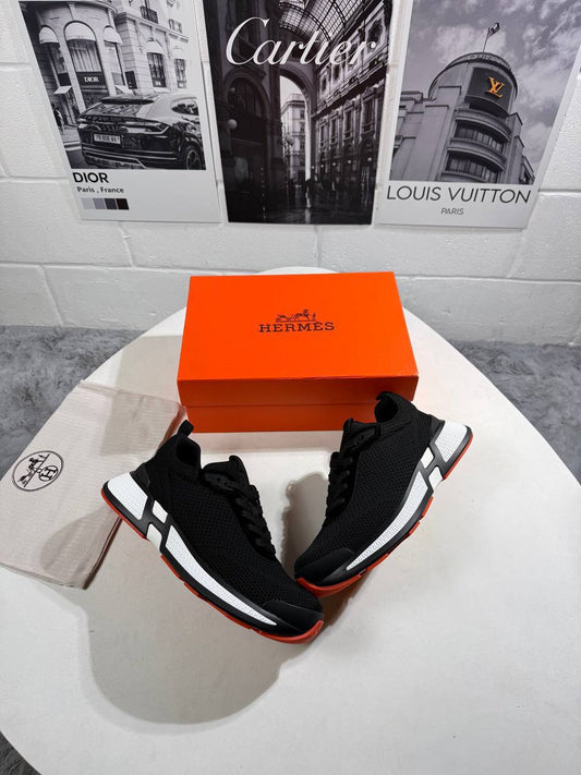 Hermes Heros Sneakers in Black Mens Style & Comfort Best Sale UK Reps AAA Quality