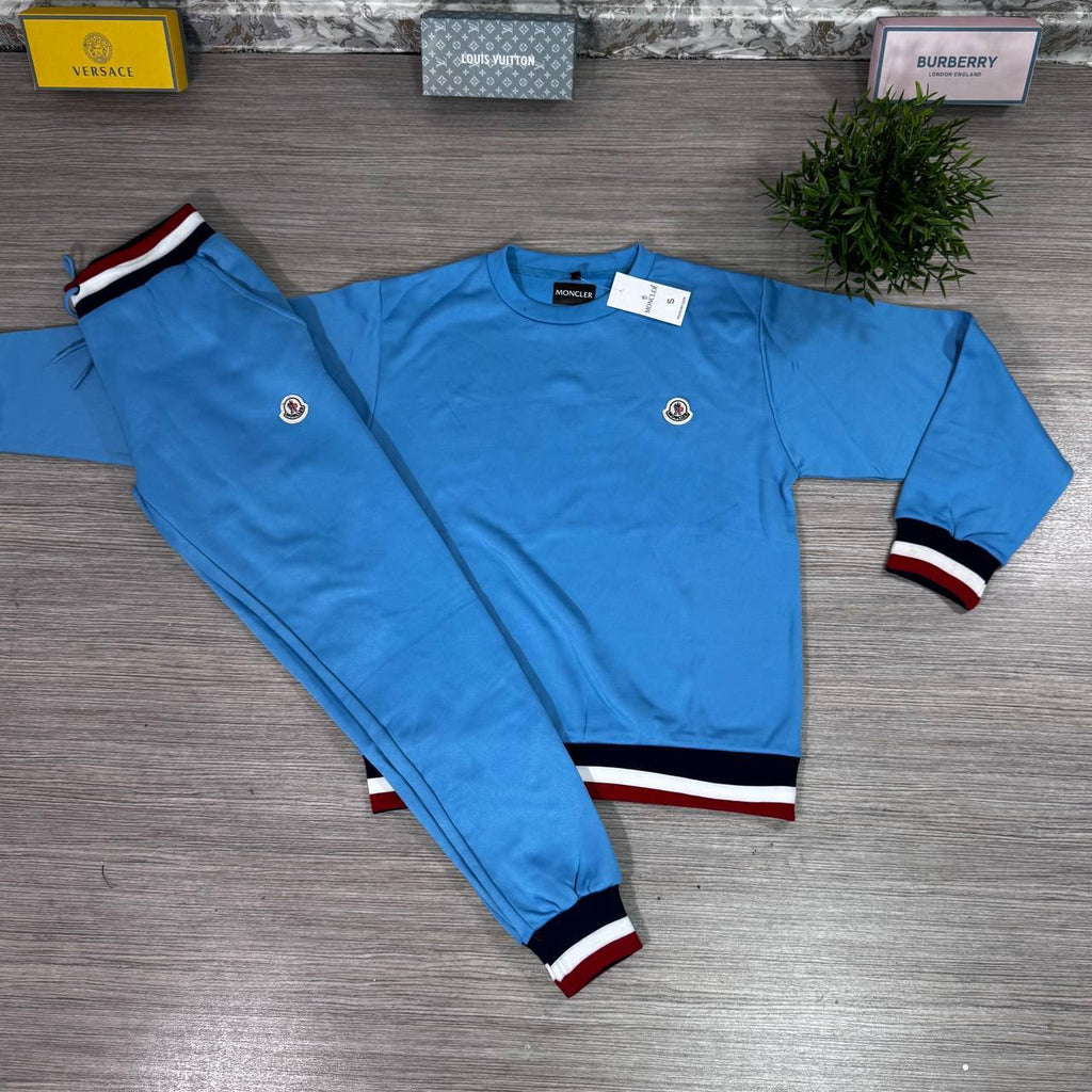 Moncler Tricolour-Trimmed Cotton Fashion Tracksuits Mens in Multiple Colors UK Reps AAA Quality
