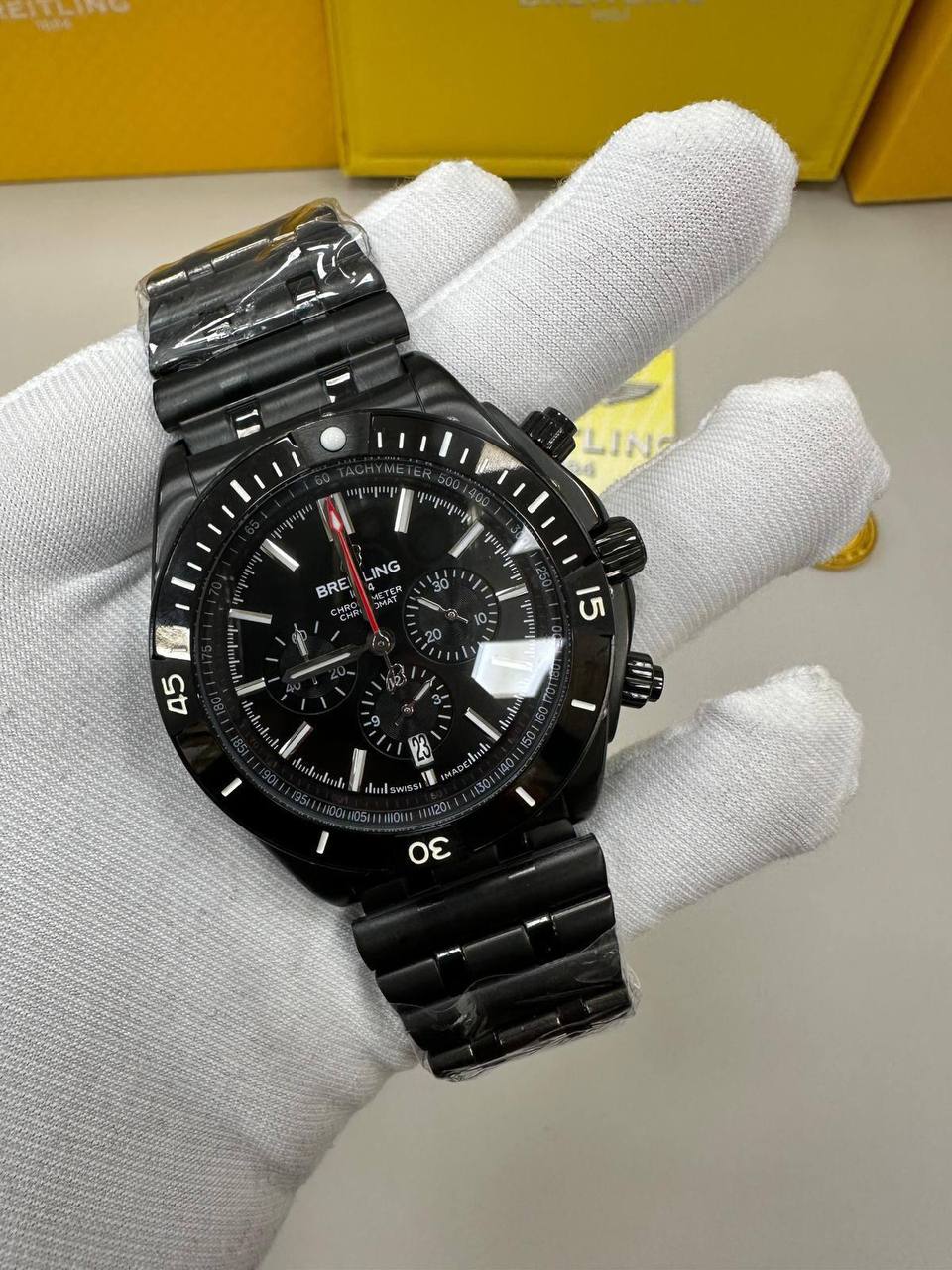 Breitling Super Chronomat B01 44 Steel Anthracite Black Dial & Bracelet Mens Watch Best Sale UK Reps AAA Quality