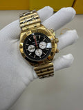 Breitling Chronomat B01 Chronograph Black Dial Golden Bracelet Mens Watch Best Sale UK Reps AAA Quality