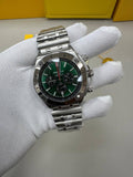 Breitling Chronomat B01 Chronograph Green Dial Silver Bracelet Mens Watch Best Sale UK Reps AAA Quality