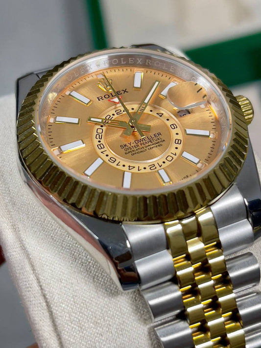 Rolex Sky-Dweller Two Tone Yellow Gold Dial Jubilee Bracelet Mens Watch Best Sale UK Reps AAA Quality