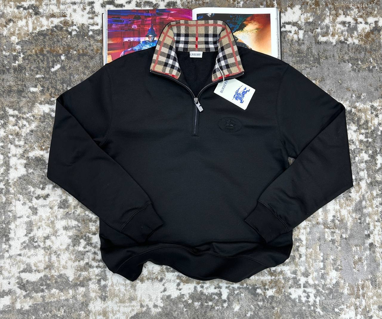Burberry Signature Check Half-Zip Sweatshirt Mens in Multiple Colors Best Sale UK Reps AAA Quality
