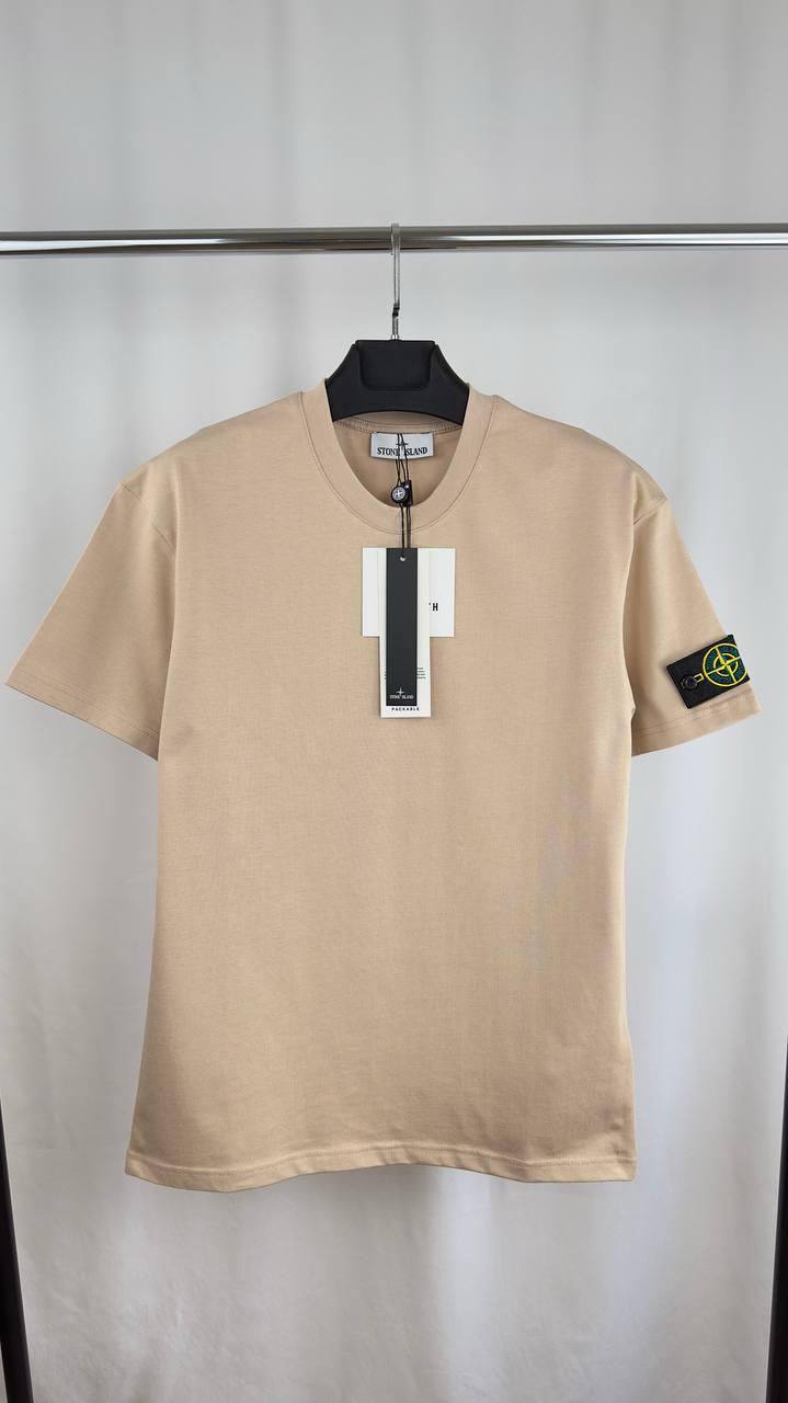 Stone Island Sleeve Compass-Patch Crewneck T-Shirts Mens in 2 Colors Best Sale UK Rep AAA Quality