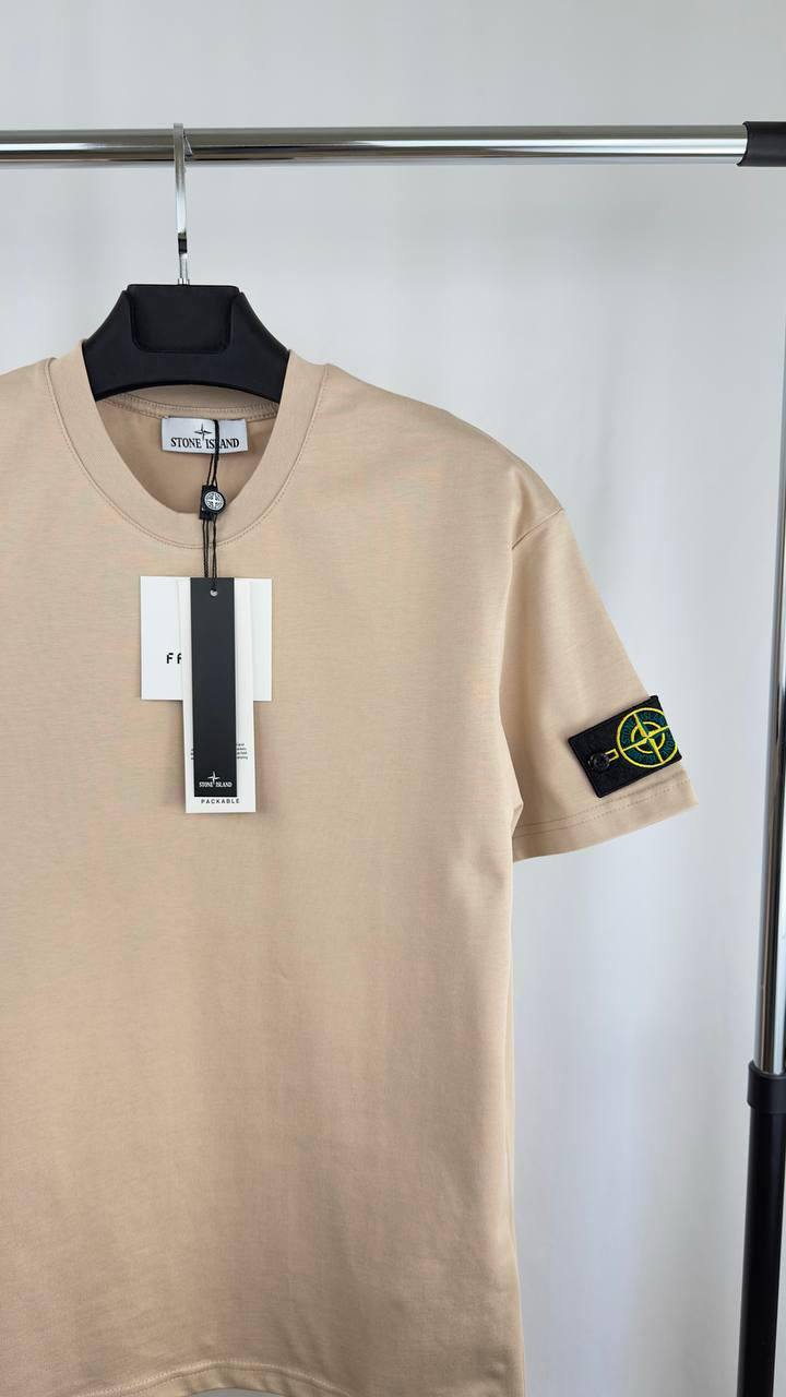 Stone Island Sleeve Compass-Patch Crewneck T-Shirts Mens in 2 Colors Best Sale UK Rep AAA Quality