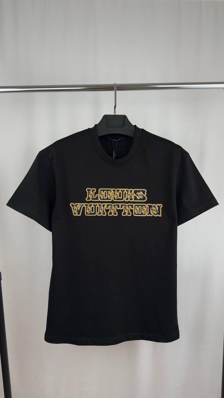 Louis Vuitton Letter Logo Short Sleeve T-Shirt Mens in 2 Colors Best Sale UK Reps AAA Quality