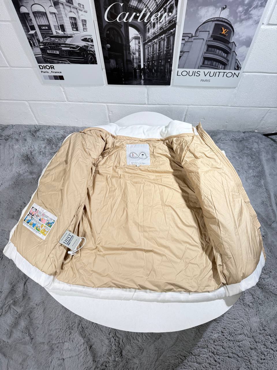 Moncler Maya 70 Jacket by Palm Angels Mens in White Color Best Sale UK Reps AAA Quality