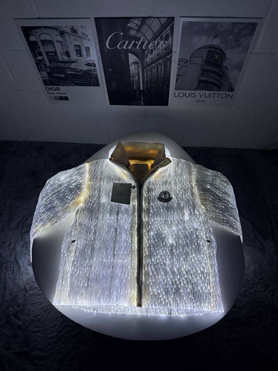 Moncler Maya 70 Jacket by Palm Angels Mens in White Color Best Sale UK Reps AAA Quality